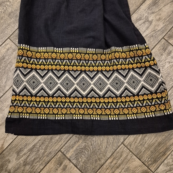 Vintage Guatemalan Maxi Dress  Embroidered Column Kaftan Sz Medium - Picture 4 of 7